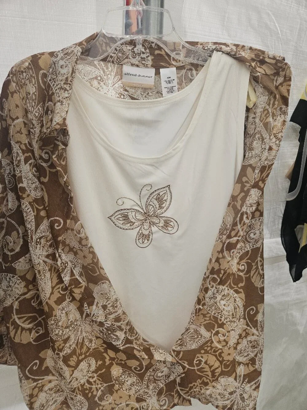 Alfred Dunner Women's 2 Piece Set 20W Butterfly Print